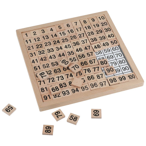 Z-Color Montessori Game Wooden Hundred Board Number Chart Number Grid Educational Game for Kids...