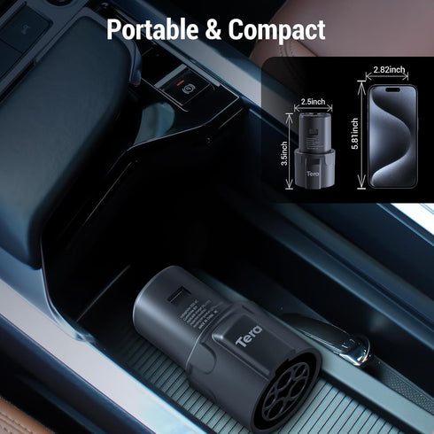 Tera J1772 to Tesla Charging Adapter: FCC Certified J1772 Charging Adapter with Lock for Tesla 3 Y S X Max 80A 250V AC Plug & Play Widely Compatib...