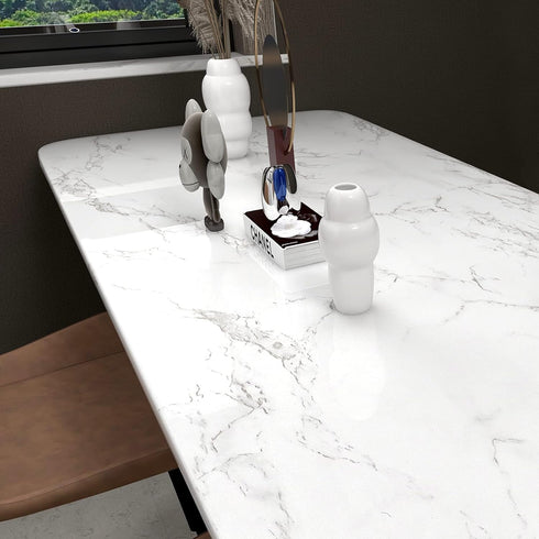 practicalWs Marble Contact Paper Peel and Stick, 15.7inch×118.1inch White Marble Wallpaper for Countertops Waterproof, Self Adhesive Removable Wal...