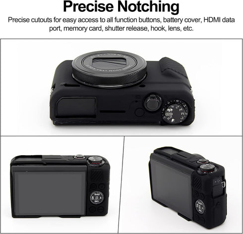 G7X Mark II Case G7X Mark III Case G7X Camera Silicone Case,Soft Silicone Protective Cover for Canon Powershot G7X Mark III DSLR Camera(Black)...