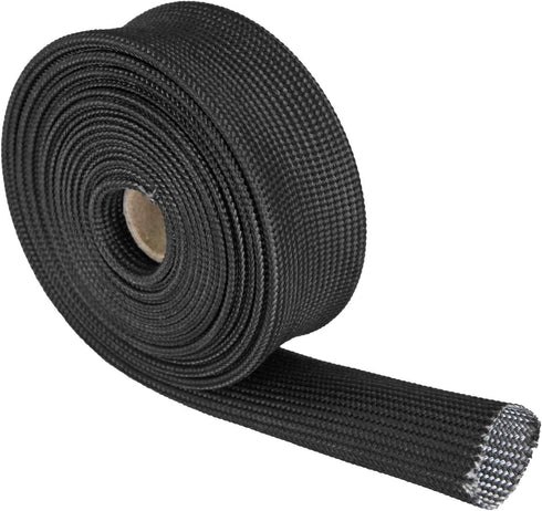 Fiberglass Heat Wrap Wire Shield Sleeve- 1" IDX 10' Adjustable Black Exhaust Heat Shield Spark Plug Wire For Car&Auto Wire Loom Brake Line Cable...