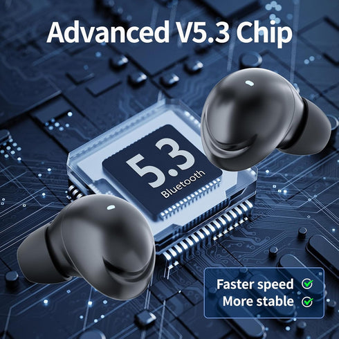 MANKIW Wireless Earbuds for Android, wireless earbuds bluetooth 5.3 headphones Stereo Bass LED Display in Ear Earphones 32H Playtime Waterproof Ea...