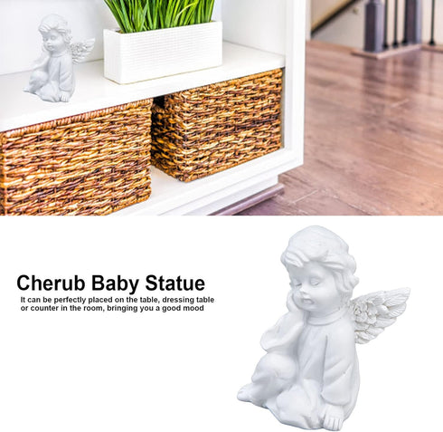 Hapivida Cherub Statue, 2.2×2.4in Resin Cherubs White Angel Statue Figurine Garden Sleeping Cherub Statue Sculpture for Indoor Outdoor Home Decora...