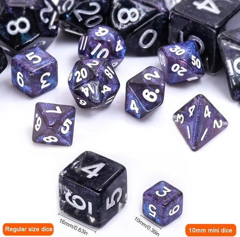 10 Sets Random Assortment Polyhedral RPG Mini Dice (70pcs),Surprise Mystery Mini Dice Set,10mm Mini DND Magic The Gathering Dice Set for MTG,RPG,D...