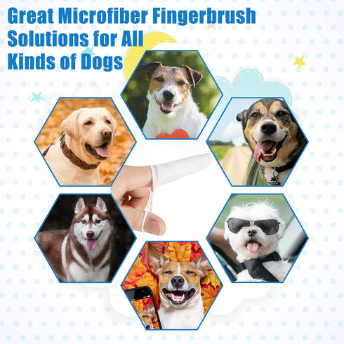 20 Pcs Microfiber Fingerbrush for Dogs Soft Finger Toothbrush Pet Dental Finger Brush for Dog Cat Teeth Cleaning Remove Plaque and Tartar...