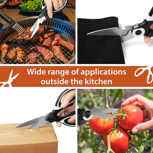Kitchen Scissors,Heavy duty Food scissors,Multipurpose Stainless Steel Food Scissors for Poultry,Fish, Meat, Vegetables Herbs, Bones, Dishwasher S...