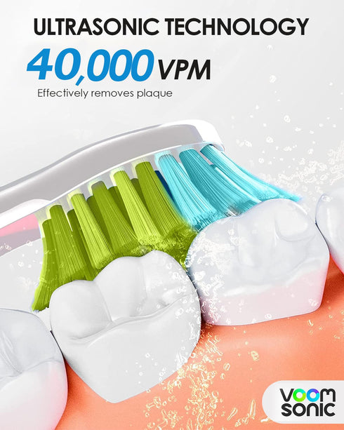 Voom Sonic Pro 5 Electric Toothbrush for Adults - Ultrasonic Electric Toothbrushes with Replacment Brush Head, Dentist Recommended Power Sonic Too...