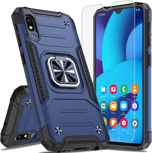 BESINPO Compatible with Gabb Phone Plus Case with Screen Protector, Samsung A10E Military Grade Shockproof Rugged with Ring Kickstand Heavy Duty A...