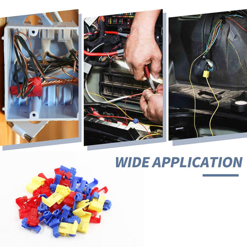 60 Pcs Solderless Quick Splice Snap Wire Connectors, Pressed Insulated Electrical Splice Wire Connectors (12-10 AWG Yellow 20 Pcs, 18-14 AWG Blue ...