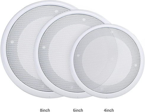 Facmogu 2PCS 5in Round Speaker Grille Replacements, White Surface Mount Speaker Covers Decorative Wall Ceiling Speaker Covers Subwoofer Car Speake...