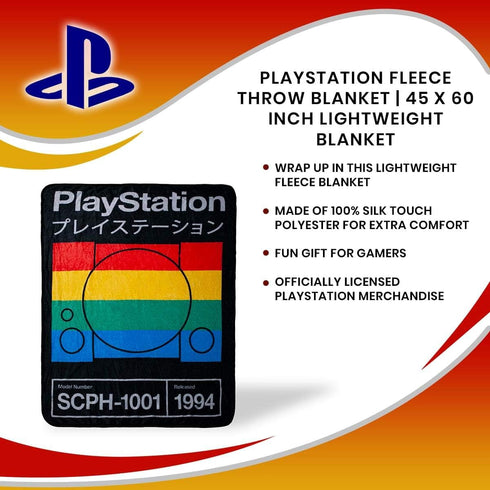 Playstation Soft Fleece Throw Blanket | 45 x 60 Inch Lightweight Cozy Blanket...