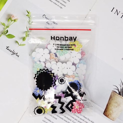 Honbay 100PCS Wooden Flower Buttons 2 Holes Buttons Cute Flower Shape Dots Sewing Decorative Buttons for Skirts, Gloves, Sweaters, Shirts, Hats, S...