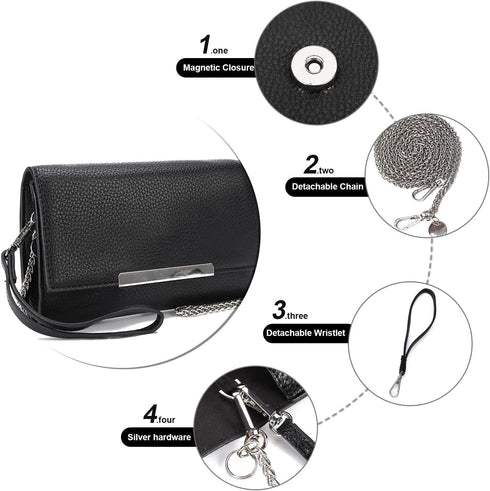 AFKOMST Summer Clutch Purses for Women 2024 Formal Crossbody Evening Bag and Wristlet Handbags with Chain Strap...