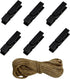 Wooden Clothes Pins, 100pcs 1.3Inch (3.5cm) Black Small Wooden Chip Clips with 33 Feet Jute Twine for Bag Clips Clothespin Bag Clothes Pin Heavy D...