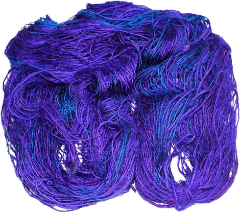 Premium Recycled Sari Silk Yarn - Blue shade - 160 Yards......