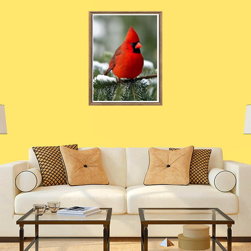 Bimkole DIY 5D Diamond Painting Red Bird Leaves by Number Kits Paint with Diamonds Arts Supply Canvas Wall Decor, 12x12inch(M1-355)...