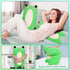 Cute Long Frog Plush Toy, 12Inch Adorable Green Frog Stuffed Animal with Butt, Frog Boby Pillow Kawaii Big Squishy Frog Plushies Hugging Throw Pil...