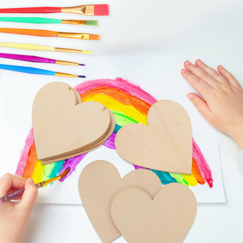 Ciieeo 10pcs 80mm Heart Pattern Wooden Slice Natural Wood Heart Slices Christmas Heart Wooden Slice for Christmas Wedding DIY Supplies (Heart Patt...