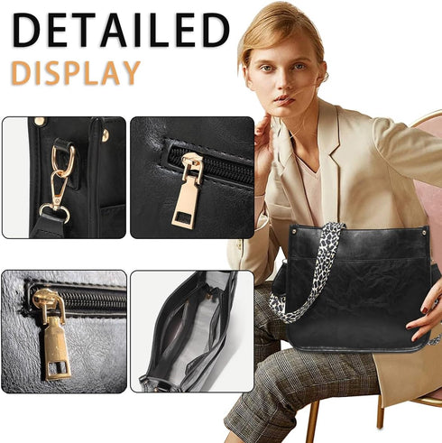 Crossbody Bags for Women Vegan Leather Hobo Purses Shoulder Handbags for with Wide Adjustable Strap Wallet...