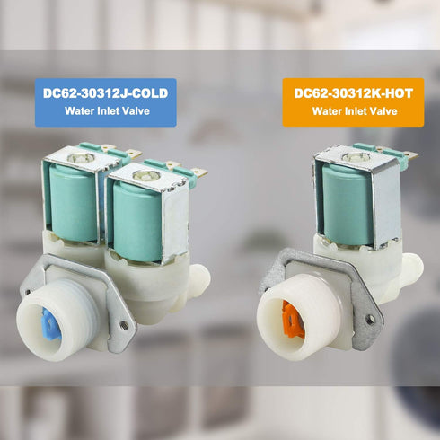 DC62-30312J & DC62-30314K Washer Cold and Hot Side Water Valve Set Replacement for Kenmore Samsung Washer 1810145 DC62-30314H AP4204535 by TOMOON