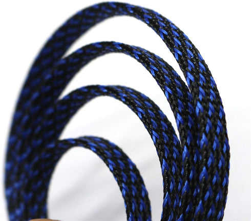 30ft PET Expandable Sleeving Wire Cable Sleeve (1/4", Blue&Black)...
