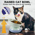 Ceramic Raised Cat Bowls, Tilted Elevated Food or Water Bowl for Cats and Small Dogs, Stress Free Whisker Friendly Porcelain Pet Bowl Dish, Dishwa...