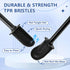 Toilet Brush and Holder, Flexible Silicone Toilet Bowl Brush for Bathroom Deep Cleaning, Toilet Cleaner Brush Set, Wall Mounted/Floor Standing, Bl...