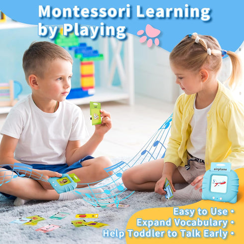 Toddler Toys Talking Flash Cards for 1 2 3 4 5 6 Year Old Boys and Girls, Autism Sensory Toys for Autistic Children, Learning Educational Montesso...
