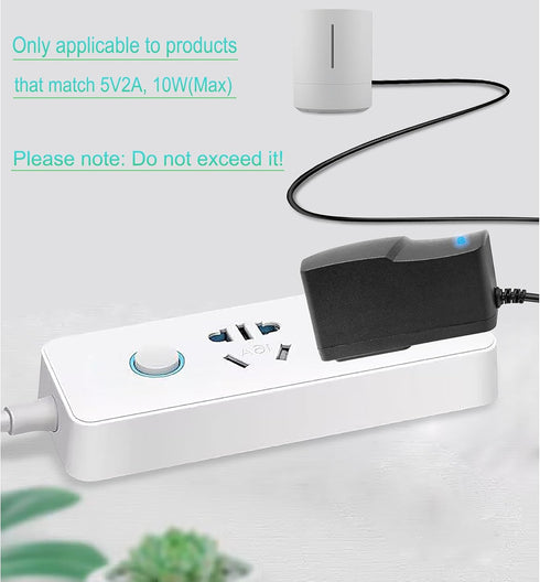 5V 2A Power Adapter 5Volt AC/DC 100-240V 2Amp 1.5A 1A Converter Power Supply with 8 Tips Compatible with Baby Monitor, Camera, TV Box, Speaker,5V ...
