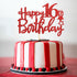 Red Glitter Happy 16th Birthday Cake Topper - Sixteen Sign Cake Topper - Cheers to 16 Years Party Supplies - 16th Birthday Party Decorations...
