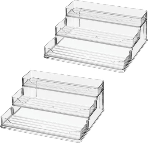 mDesign Plastic Kitchen 3-Tier Spice Rack Holder, Storage Organizer for Cabinet, Counter, Pantry, Shelf, Hold Spices, Seasoning, Jars, Canned Food...