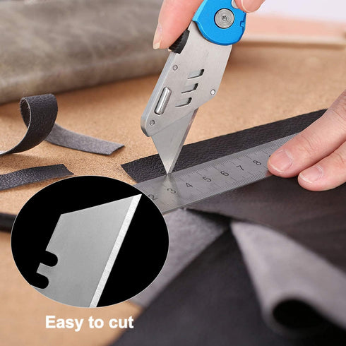 30 Pack Utility Knife Blades, SK5 Steel Heavy Duty Box Cutter Replacement Blades with Plastic Case, Standard Size Razor Blades for Most Standard U...
