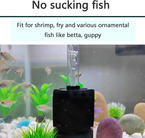 AQUANEAT Aquarium Sponge Filter Breeding Fry Betta Shrimp Nano Fish Tank 4pcs (Small up to 10Gal)...