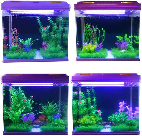 kathson 3 PCS Aquarium Grass Mat Decorations Artificial Plastic Lawn Ornament Landscape Green Plants Decoration for Saltwater Freshwater Tropical ...