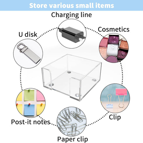 Sticky Note Holder, Clear Acrylic Notepad Holder for 3" x 3" Sticky Note Storage,Acrylic Sticky Note Dispenser for Classroom and Office Desk Organ...