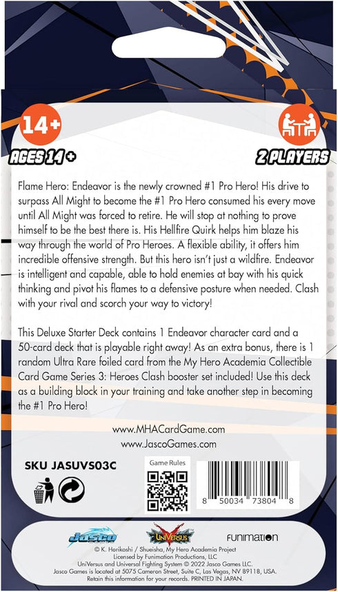 Jasco Games My Hero Academia Collectible Card Game Series 3 Endeavor Starter Deck | Trading Card Game for Adults and Teens | Ages 14+ | 2 Players ...