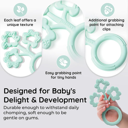 Baby Teething Toys - Made in The USA - Medical Grade Silicone Baby Teether for Newborns, Infants & Toddlers - CSPIA Certified - Multiple Textures ...