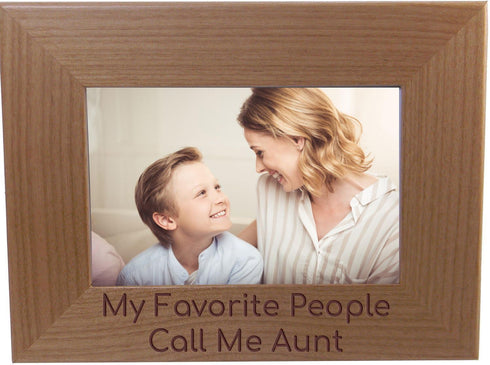 CustomGiftsNow My Favorite People Call Me Aunt - 4x6 Inch Wood Picture Frame...