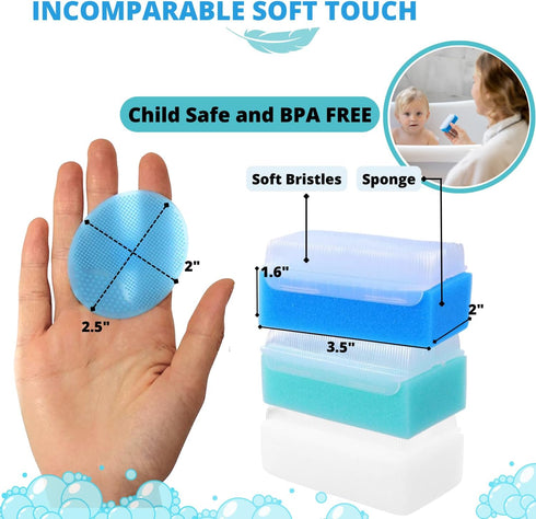 Baby Cradle Cap Treatment Kit | Baby Cradle Cap Brush for Babies - Baby Bath Essentials | Cradle Cap Comb & Baby Bath Sponge (Set of 6)...