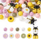 Cheriswelry Silicone Focal Beads Kits with 50pcs 15mm Round Silicone Beads for Pen & 5pcs Daisy Silicone Beads for Keychain Making & 4pcs Bees Sil...