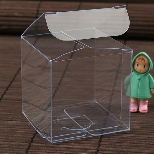 Lucky Monet Clear Gift Boxes 2" x 2" x 2" - 50 Pack, Clear PVC Plastic Boxes Transparent Packing Box Favor Square Boxes for Thanksgiving, Christma...