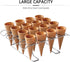 Cupcake Cones Baking Rack, 16-Cavity Stainless Steel Ice Cream Cone Stand Holder Foldable Cake Decorating Pastry Tray Waffle Cones Holder for Baki...