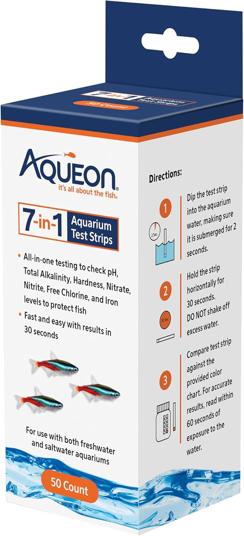 Aqueon 7-in-1 Aquarium Test Strips 50 Count...