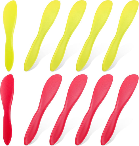 10 Pieces Plastic Butter Spreader Multi Purpose Butter Knife Spreader Versatile Knife Frosting Knives for Soft Cheese Cream Icing, 7 x 1.4 Inch(Ye...