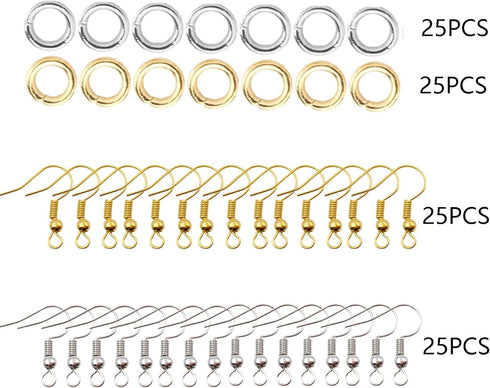 Attuslla 2 PCS Resin Earring Molds Pendant Resin Molds Silicone Jewelry Silicone Resin Molds Making Kits with Ear Hooks, Jump Rings for DIY Earrin...
