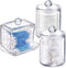 Swab Holder Canisters with Lid, Bathroom Qtip Dispenser Apothecary Jars, Clear Plastic Cotton Ball Pad Container for Cotton Swabs, Q-Tips, Make Up...