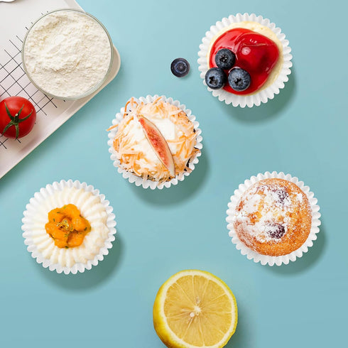Mini White Muffin Wrappers Cupcake Liners, Baking Cups Paper, 400 Pack...