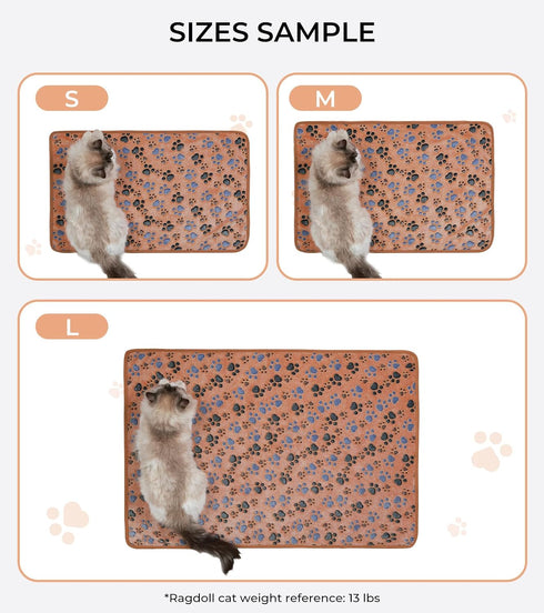 Luciphia 1 Pack 2 Pet Blankets for Dogs Cats, Fleece Print Dog Cat Blankets for Small Medium Large Puppy Kitten, Paw Brown White Small (23x16 inch...