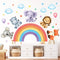 DECOWALL SG3-2318 Baby Animals on Rainbow Wall Stickers Decals Art décor Kids Living Nursery Removable Room Safari Jungle Girls Boys...