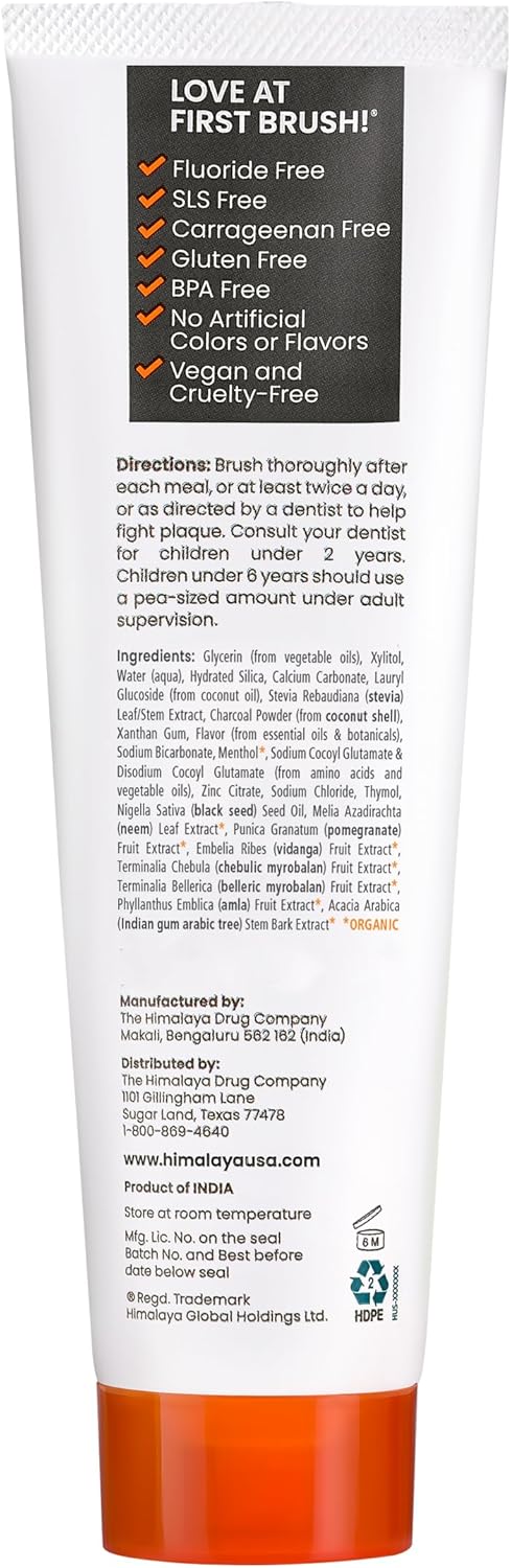 Himalaya Botanique Whitening Antiplaque Toothpaste with Charcoal and Black Seed Oil for Whiter Teeth, 4 oz…...